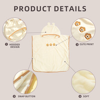 Serviette de bain poncho à capuche pour enfants 70x70cm en polaire corail, à enfiler, certifiée CPC REACH OEKO-TEX, personnalisable, fabrication OEM, achat en gros