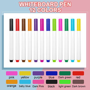 12 لونًا قابلة للمسح علامات السبورة البيضاء الملونة غير السامة علامات الفن المكتب واللوازم المدرسية أقلام أدوات الرسم - Product Image 6