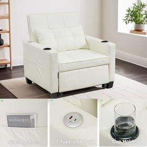 Canapé-lit simple haut de gamme en similicuir, design moderne, multifonctionnel, idéal pour villa et parc, vente OEM à prix avantageux - Product Image 3