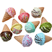 Figurine 3D Realistiche in Resina a Forma di Cono Gelato 9cm*5.4cm per Casa delle Bambole, Ornamento Dolce Kawaii, Miniatura per Fotografia