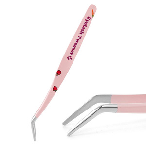 Pince à épiler professionnelle en acier inoxydable rose pour cils et sourcils, outil de manucure de précision pour extensions de cils en salon, marque privée - Product Image 5