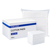 Tampons de coton médicaux hautement absorbants 450G 500G, carrés 2x2, jetables, pour démaquillage