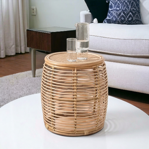 Luxury <b>Bamboo</b> Cage Accent Table Modern Wicker Coffee Table Home Decor Dining Living Room Entry Bedroom Handmade Lightweight - Product Image 1