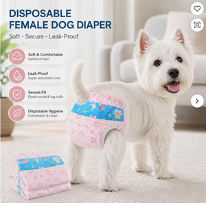 Couches jetables super absorbantes et anti-fuites pour femelles chiennes, culottes hygiéniques ajustables pour animaux de compagnie, vente en gros OEM - Product Image 6