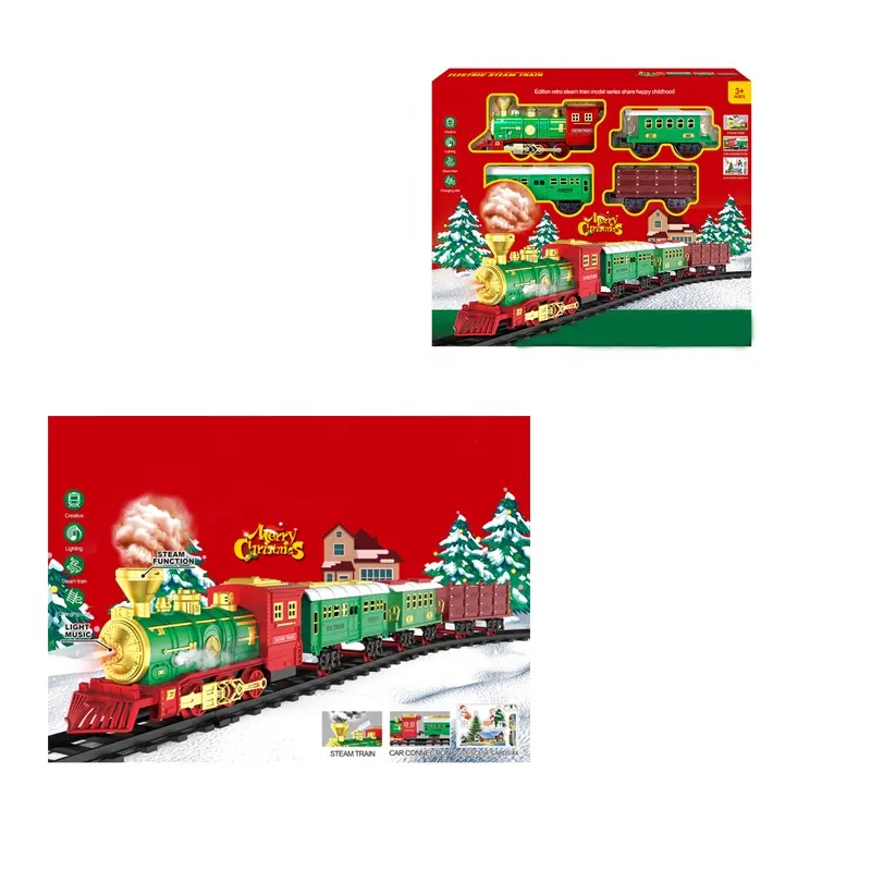 클래식 전기 크리스마스 기차 어린이 증기 전기 기차 철도 트랙 기차