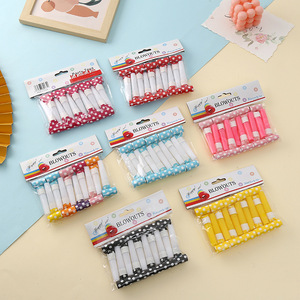 Sifflets de fête en papier à pois, couleurs assorties, pour enfants, célébrations d'anniversaire, accessoires de fête - Product Image 2