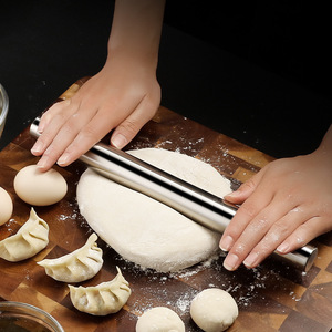 Stainless Steel <b>Rolling</b> <b>Pin</b> 3.2*22.5cm 3.2*32.5cm 3.2*42.5cm 3.2*52.5cm For Dumpling Wrapper Baking Kitchen Use - Product Image 4