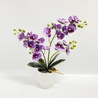Orchidées Phalaenopsis artificielles D&D en caoutchouc souple, bonsaï fait main, toucher réaliste, 5 couleurs, 9*37cm, décoration maison, hôtel, mariage