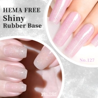 HEMA TPO Free Silver Glitter Rubber Base Gel Nail Art Builder Base Coat pour le renforcement des ongles et la construction des apexes, fournitures pour ongles OEM/ODM