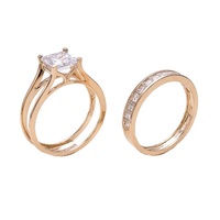 Bagues de fiançailles de luxe en or 14 carats avec moissanite pour femme, coupe princesse et sertissage à griffes - Collection Time Jewelry