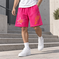 Shorts de sport personnalisés à fermeture éclair latérale pour hommes, shorts vintage lavés avec impression graphique, logo personnalisé pour un style décontracté de rue