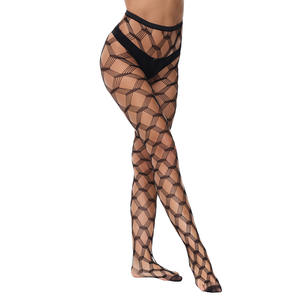 Zs751 collants résille pour femmes <span class=keywords><strong>sans</strong></span> <span class=keywords><strong>pied</strong></span> Lingerie pantalon bas collants rayé filet de poisson Leggings taille haute collants - Product Image 3