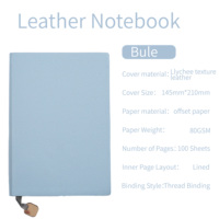 Carnet scolaire personnalisable pastel A6/A5, couverture souple en cuir PU, journal portable, papier ligné, album de scrapbooking, 100 feuilles