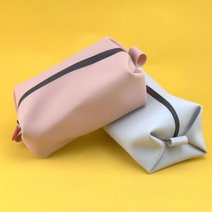 Women's Large Cosmetics Organizer Water-Resistant Travel Cosmetic <b>Case</b> With Custom Logo Zipper Closure Silicone Bag - Product Image 6