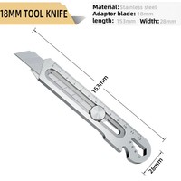 Couteau utilitaire multifonction en acier inoxydable de 18mm Outil d'extérieur de coupe robuste OEM