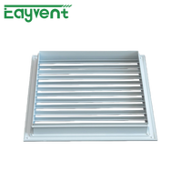 Grilles à lamelles carrées modernes en alliage d'aluminium, stores anti-pluie pour systèmes CVC, ventilation extérieure pour sous-sols et ateliers, durables 45