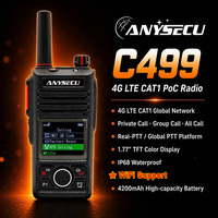 AnySecu C499 4G Gxin PTT Talkie-walkie longue portée, radio POC mondiale, interphone sans fil Wifi, portable, étanche IP68
