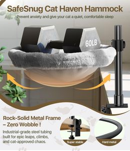 Großhandel beheiztes Katzen fenster bett für Schreibtisch Hängematte für Home Office Works pace mit verstellbarem Mount Arm angehoben rundes Haustier bett - Product Image 5
