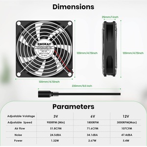 Ventilador Axial de Extracción de 120x120x25MM, 120mm, PWM, Control FG DC, Ventiladores para UPS, Impermeable IP68 - Product Image 5