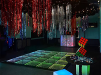 Piste de danse magnétique sans fil avec éclairage LED RGB matriciel, lumières interactives pour mariage et fête, faisceau blanc, contrôle DMX512