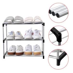 Zapatero de pie de Metal de 3 niveles, organización de almacenamiento de zapatos de entrada que ahorra espacio, Zapatero pequeño apilable para sala de estar - Product Image 5