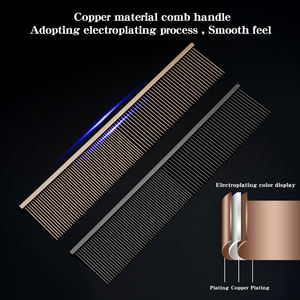 Peigne à piano argenté pour toilettage des animaux de compagnie, 23 cm, spécial compétition, Teddy, Poodle, manche en cuivre, professionnel, pour salon de toilettage, haut de gamme - Product Image 2