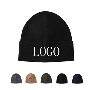 Grosir kustom kartun musim dingin 100% katun hangat topi Beanie Logo bordir desain cetak untuk pria wanita kustom - Product Image 1