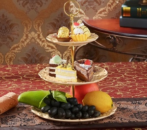 European Embossed Ceramic Cake Plate 3-layer String Plate Porcelain <strong>Candy</strong> Fruit Cake <strong>Tray</strong> - Product Image 4