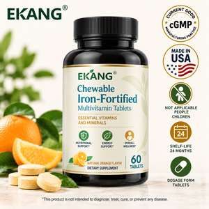 Tabletas Masticables Multivitamínicas con Hierro, Sabor Naranja Natural, Hechas en EE. UU., Suplemento Dietético, 60 Tabletas - Product Image 1
