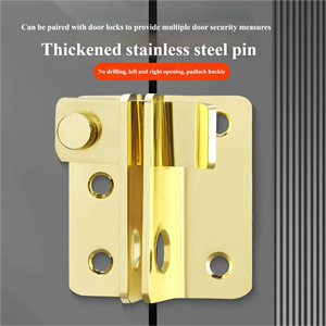 Hole-Free Stainless Steel Anti-Theft Bolt, Surface-Mounted Hasp <b>Lock</b> <b>for</b> Iron <b>Doors</b> Cabinets <b>Sliding</b> <b>Doors</b> - Product Image 5