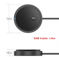 Microphone de bureau USB compact omnidirectionnel Plug-and-Play, idéal pour l'enregistrement sur PC et ordinateur portable