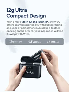 GODOX Système de microphone sans fil 2.4GHz WEC kit2 pour appareils photo <span class=keywords><strong>Sony</strong></span> Max 200m Los Range pour interviews Commentaires en direct Tournage - Product Image 2