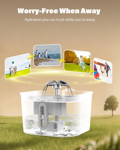 Fontaine à eau pour animaux de compagnie en acier inoxydable de 2,2 L, distributeur d'eau automatique pour chats, bol d'eau filtrée ultra-silencieux pour chats et chiens - Product Image 5