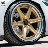 Jantes forgées sur mesure DW 19 20 21 22 pouces 5x130 en alliage d'aluminium forgé, face dorée, lèvre polie, compatibles avec Porsche 911 GT3 Sport