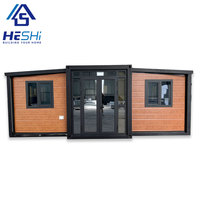 Anti-ouragan 20Ft 40Ft Préfabriqué Extensible Mini Conteneur Maison En Acier Pliable Préfabriqué Villa Préfabriquée 2 Chambre Avec Toilette