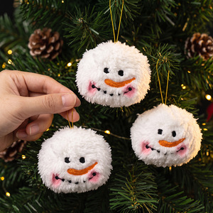 Christmas <b>Snowball</b> Fluffy Plush Pendant Hanging Decorations Christmas Tree Ornament Home Decoration - Product Image 3