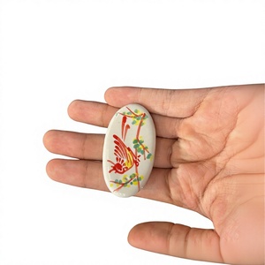 Reposapalillos de Cerámica Hecho a Mano, Diseño Ovalado Estilo Japonés con Patrón Amarillo y Blanco, Duradero y Ecológico, 99 GOLD DATA Catarina - Product Image 5