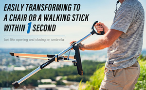 Ta-Da Series2 <b>Chair</b> Lightweight 92cm Foldable Crutch <b>Chair</b> Cane in Rose Red <b>for</b> Outdoor Walking & Mountain-Climbing - Product Image 2