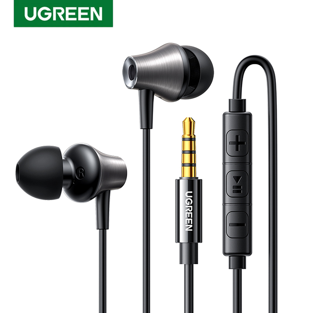 UGREEN EP105 3.5mm Wired Earphone Ultra Clear Calls No Noise Headphones Earbuds Wired 3.5mm In-Ear Earphones With Mic