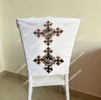 Housse de chaise en spandex personnalisée en or d'Éthiopie avec capuchon de chaise universel en spandex pour banquet, hôtel, salle à manger, fête