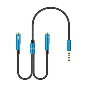 Kabel Splitter Audio 3.5Mm untuk Komputer 3.5Mm 1 Male Ke 2 Female Jack Mic Y Splitter AUX Cable Headset Splitter Adapter
