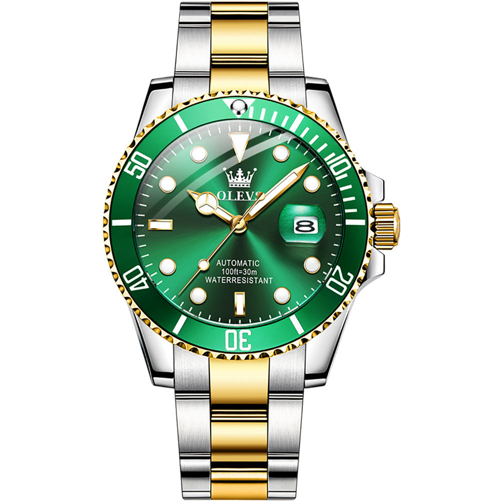 silver gold-green dial