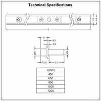Tige de transmission pour verrou multipoints en alliage de zinc et acier, 400, 600, 800, 1000, 1200 mm, pour système de verrouillage de fenêtre à battant