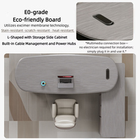 Meubles de bureau commerciaux en gros, bureau de direction moderne en forme de L, bureau de direction en bois pour manager avec armoire de rangement