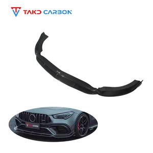 TAKD יבש סיבי פחמן שחור W118 מול המכונית פגוש מרצדס בנץ AMG W118 CLA45 2020-2023 מול שפתיים ספוילר