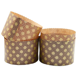 Moldes de Papel para <span class=keywords><strong>Panettone</strong></span> Profesionales, Estilo Italiano Vintage, Forros de Papel con Patrón Dorado, Resistentes a la Grasa, para el Mercado de EE. UU. y la UE - Product Image 5