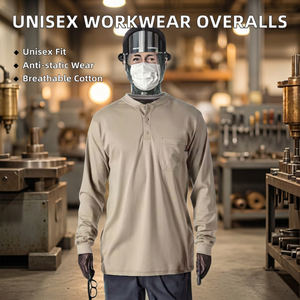 En gros, T-shirt de travail unisexe haute visibilité Golden Weather, respirant, à manches longues, antistatique, en coton, pour le travail en milieu industriel - Product Image 2