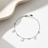 Fabricants de bijoux, commande en gros, bijoux en argent 925, bracelet avec pendentif étoile plaqué rhodium, cadeau pour femme, anniversaire de mariage, fête