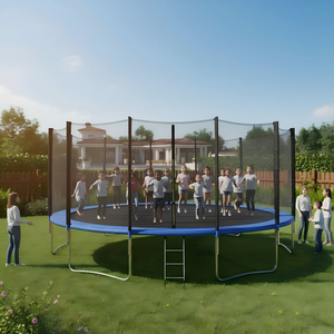 Trampoline de fitness pliable de qualité commerciale de 16 pieds pour enfants et adultes, grand modèle en PVC avec protection, durable, pour l'extérieur, pour le sport, pour filles et garçons - Product Image 6