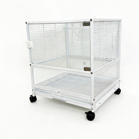 Cage à oiseaux empilable multi-niveaux en verre et acier inoxydable pour perroquets, pigeons, canaris – Conception solide, assemblage mobile